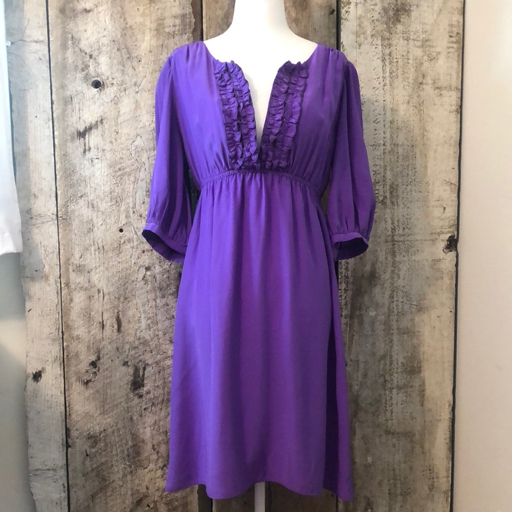 Amanda Uprichard Purple Silk Dress Size L